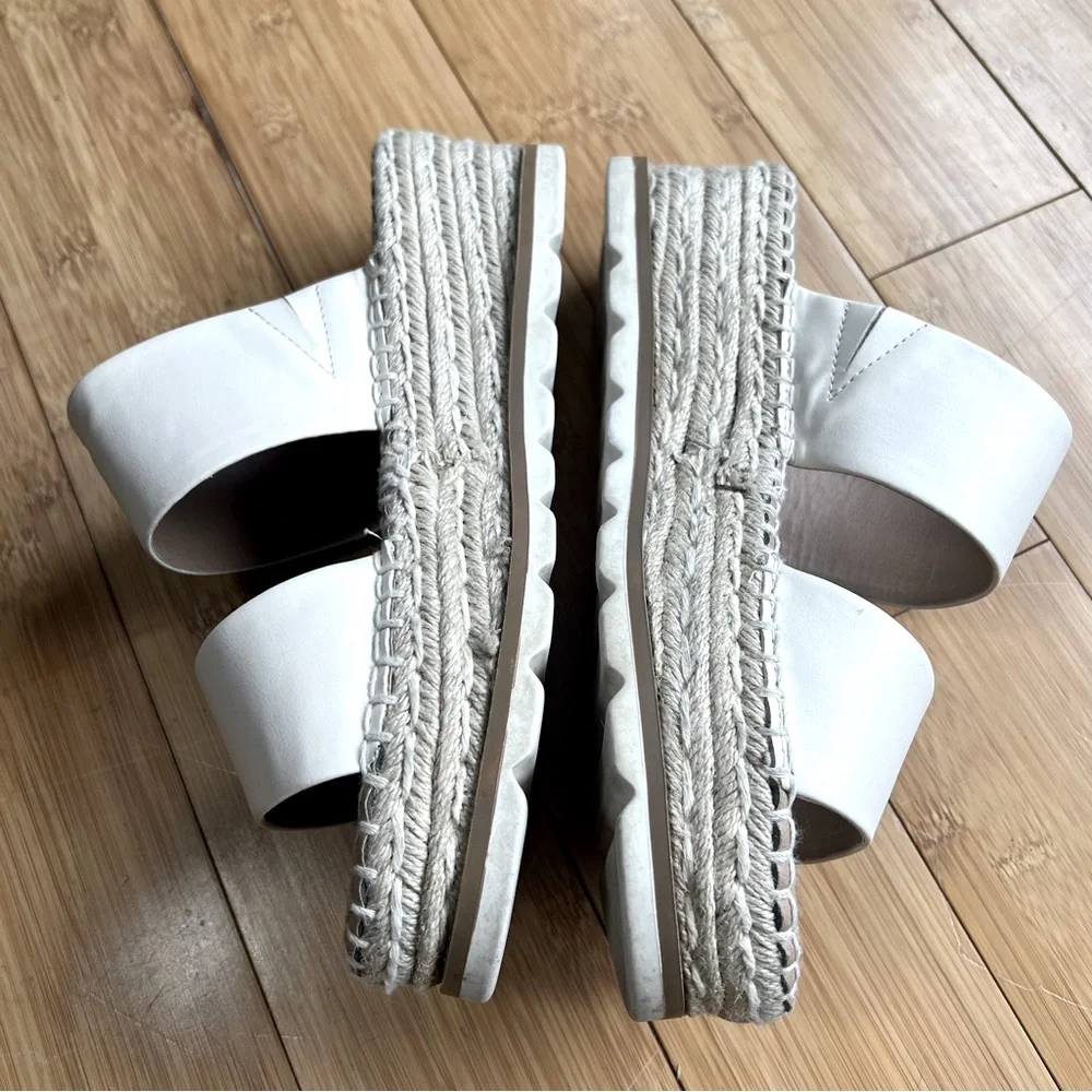 Esprit Katalina Beige Double Strap Espadrille Wedge Platform Shoe Sole Size 9